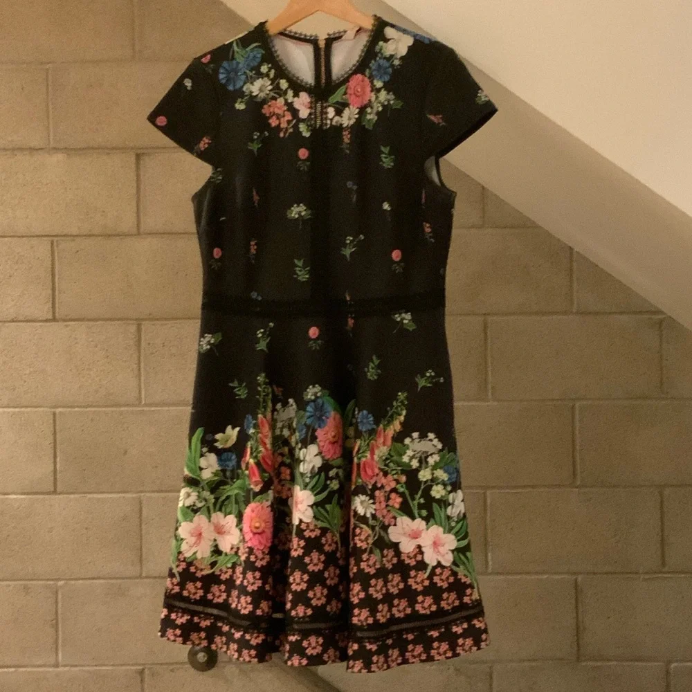 Ted baker  daissie Florence trim skater dress new sz 4 - Picture 3 of 4